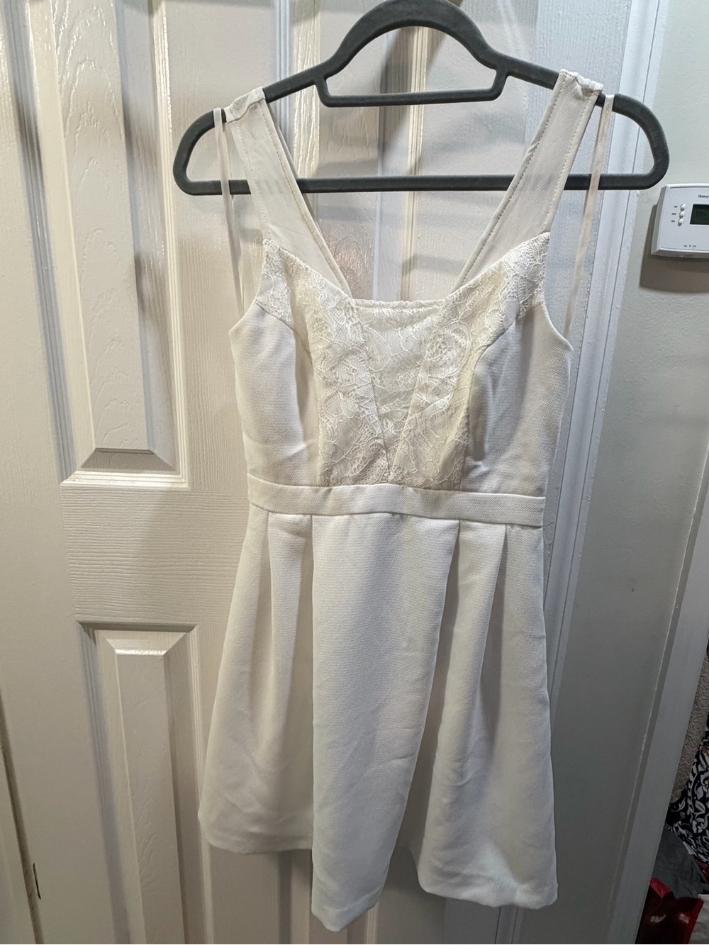 BCBGeneration Ivory Lace Bodice A-Line Dress